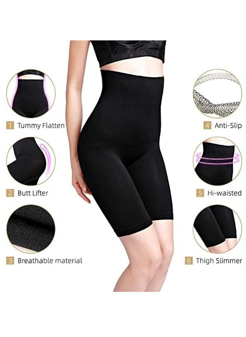 Glamroot - Women's Seamless Waist Trainer Tummy Control High Waist Thigh Shaper Shapewear, Black - Image 1