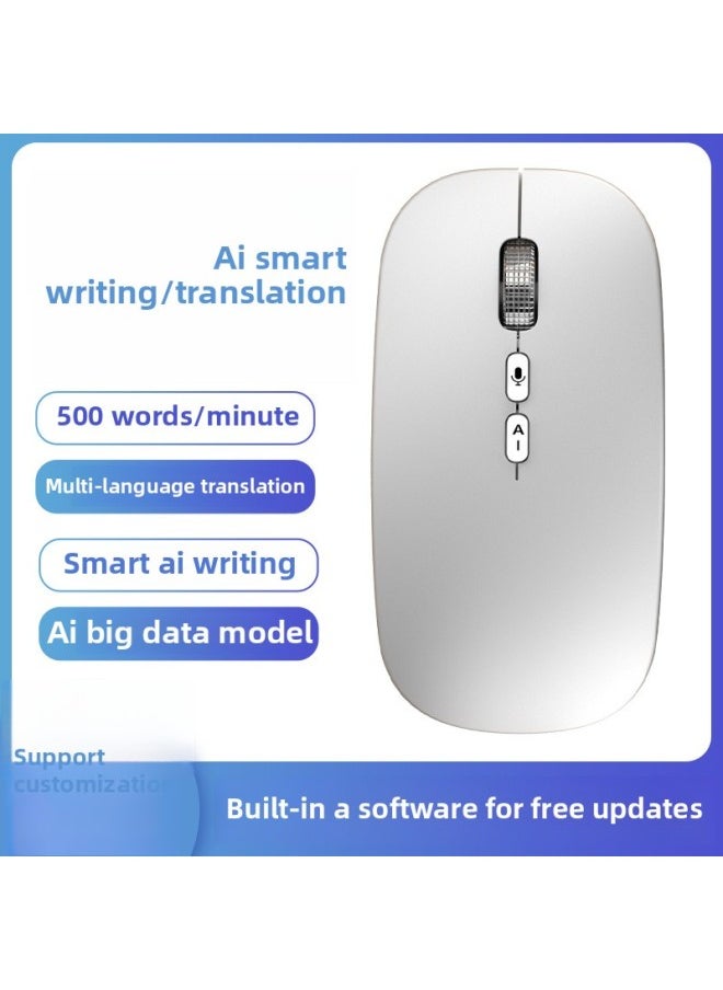 Generic Ai Artificial Intelligence Voice Mouse Voice Control Typing Writing Multilingual Translation Wireless Bluetooth Dual-mode Mouse Universal-Color:[space Silver Professional Edition] 1000 Characters/99% Recognition Rate, Long Battery Life  - Image 1