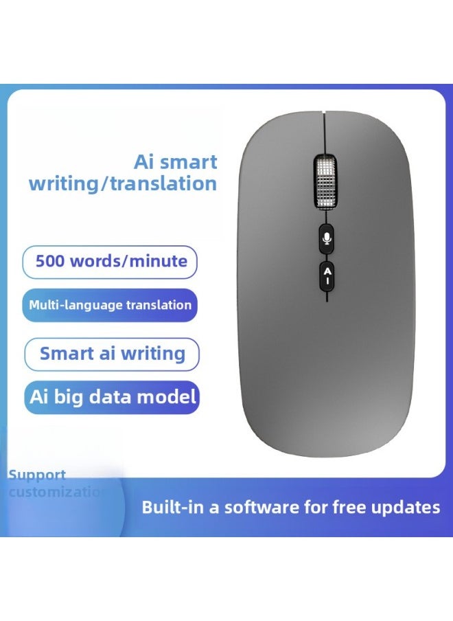 Generic Ai Artificial Intelligence Voice Mouse Voice Control Typing Writing Multilingual Translation Wireless Bluetooth Dual-mode Mouse Universal-Color:[space Silver Professional Edition] 1000 Characters/99% Recognition Rate, Long Battery Life  - Image 2