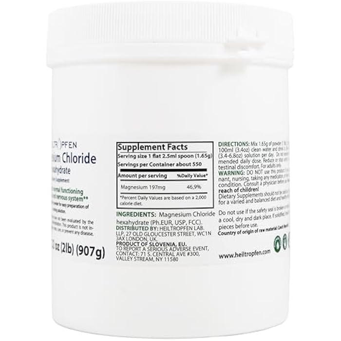 Heiltropfen 2 Pounds Magnesium Chloride Hexahydrate | Pharmaceutical Grade Ingredients | Third-Party Tested | Crystal Powder | Pure Ph. EUR., BP, USP, 100% | Heiltropfen® - Image 5