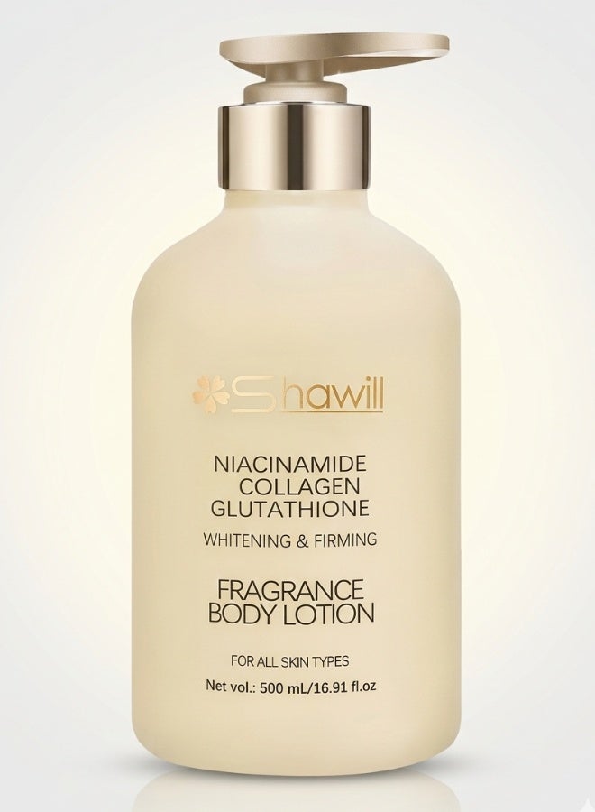 Shawill Niacinamide Collagen Glutathione Fragrance Body Lotion 500 ml Whitening Moisturizing Brightening Body Care Lotion For Smooth Glowing Skin - Image 1