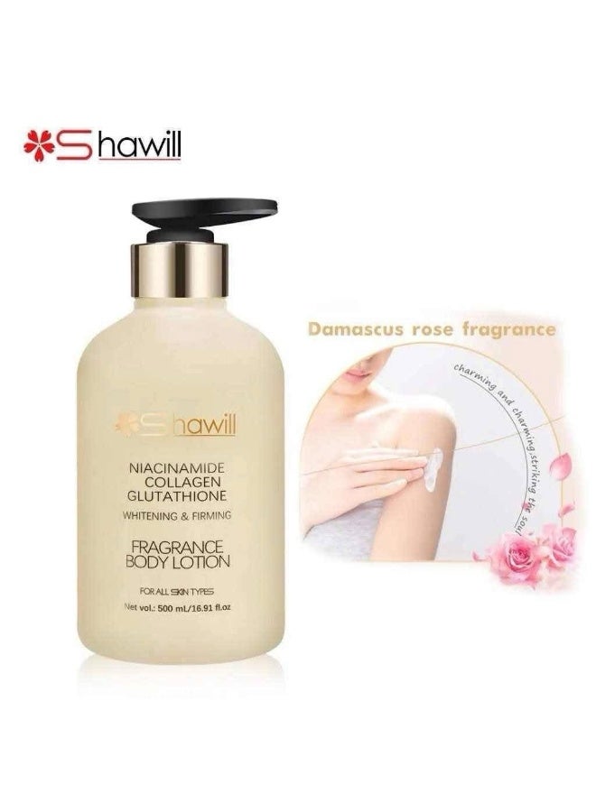 Shawill Niacinamide Collagen Glutathione Fragrance Body Lotion 500 ml Whitening Moisturizing Brightening Body Care Lotion For Smooth Glowing Skin - Image 2