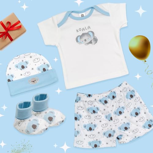 Mee Mee New Born Baby Gift Set | Soft Cotton Clothing Essentials for Infants/Baby Girls, Boys | Baby Shower Clothing Hamper (4 Pieces, Blue)| Ideal Gift for New Born Baby - Image 3