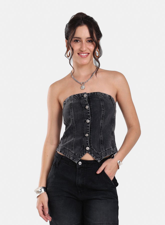 Clue Tailored Denim Vest  - Image 1