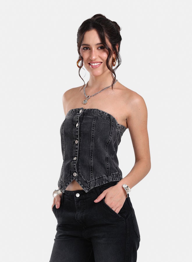 Clue Tailored Denim Vest - Image 2