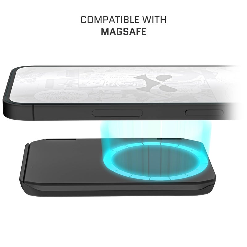 Ghostek Exec MagSafe Wallet for iPhone and Mag Safe Compatible Cases Devices - Magnetic Credit Card Holder with Secure Magnet Closure, Easily Detachable and Doubles as a Kickstand (Black) - Image 3
