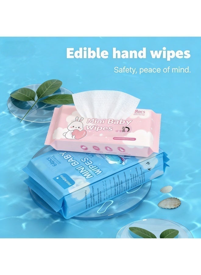 Premium Mini Baby Wet Wipes Travel Size | 99.9% Pure Water, Alcohol-Free, Hypoallergenic | Gentle Clean for Babies, Kids & Students | Face, Hand, Mouth Clean & Makeup Remover | 384 Counts (64 Packs x 6 ) - Image 3
