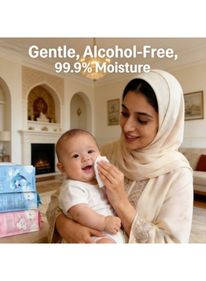 Premium Mini Baby Wet Wipes Travel Size | 99.9% Pure Water, Alcohol-Free, Hypoallergenic | Gentle Clean for Babies, Kids & Students | Face, Hand, Mouth Clean & Makeup Remover | 384 Counts (64 Packs x 6 ) - Image 4