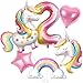 SNLN Unicorn 2nd Birthday Party Decorations for Girls Large Self Standing 3D Unicorn Foil Balloons with Rainbow Heart Star Balloons Wedding Baby Shower Pink Party Supplies number 2 set - Image 2