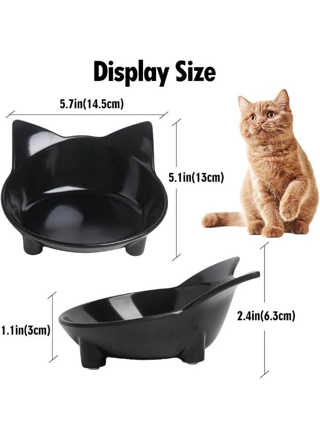 Mumoo Bear Mumoo Bear Cat Bowls Cat Food Bowl Non Slip Pet Bowl Shallow Cat Water Bowl to Stress Relief of Whisker Fatigue, Dog Bowl Dish Cat Feeding Wide Bowls for Puppy Cats Small Animals (Pack of 3)  - Image 2