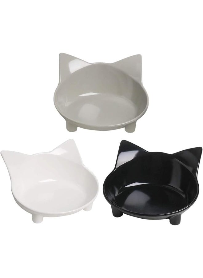 Mumoo Bear Mumoo Bear Cat Bowls Cat Food Bowl Non Slip Pet Bowl Shallow Cat Water Bowl to Stress Relief of Whisker Fatigue, Dog Bowl Dish Cat Feeding Wide Bowls for Puppy Cats Small Animals (Pack of 3)  - Image 1