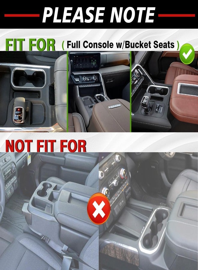 Muslogy Center Console Cup Holder Inserts Compatible with 2022-2024 2025 Chevy Silverado & GMC Sierra Accessories Middle Console Drink Holder TPE Organizer Non-Slip Drink Stopper(Bucket Seat Only) - Image 5