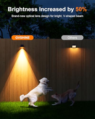 GVSHINE 16 Pack Decoration Solar Powered Fence Lamps Outdoor Waterproof with Warm White LED Spot for Outside Stair Gate Mailbox Backyard Door Garage Garden Sconce for Enhanced Security Easy Mount - Image 3