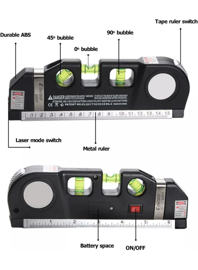 FIXIT Versatile laser spirit level with measuring tape and ruler – a tool for marking lines in walls – a laser level for hanging, installation, and decorating work. - Image 4