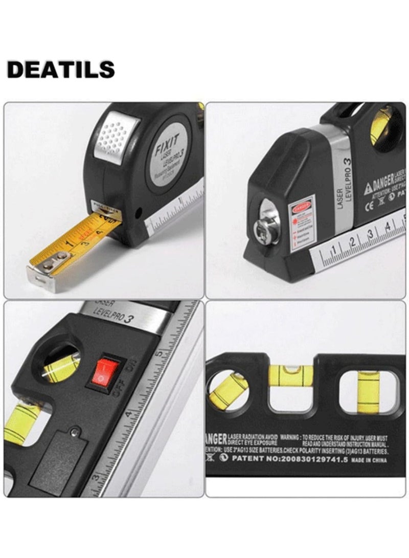 FIXIT Versatile laser spirit level with measuring tape and ruler – a tool for marking lines in walls – a laser level for hanging, installation, and decorating work. - Image 5