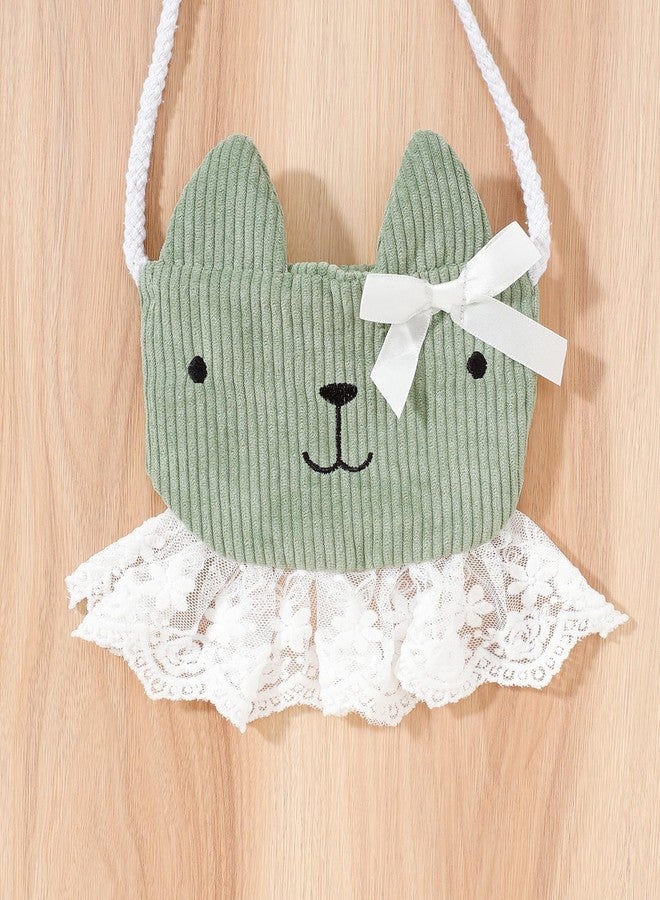 Mioglrie Toddler Girl Fall Dress Baby Girl Winter Clothes 18 24 Months Green Fall Winter Outfit Corduroy Long Sleeve Cute Dresses for Girls with Satchel - Image 5