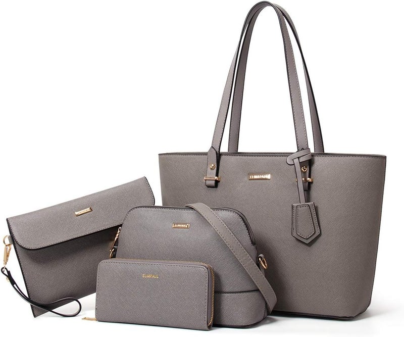 YTL Women Fashion Handbags Wallet Tote Bag Shoulder Bag Top Handle Satchel Purse Set 4pcs - Image 1