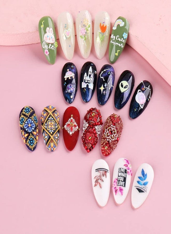 T-Antrix Nail Art Stickers 3D Retro Style Nail Decals Self Adhesive Nail Supplies Flower Totem Nail Stickers for Women Manicure Decoration DIY Nail Art Design - Image 4