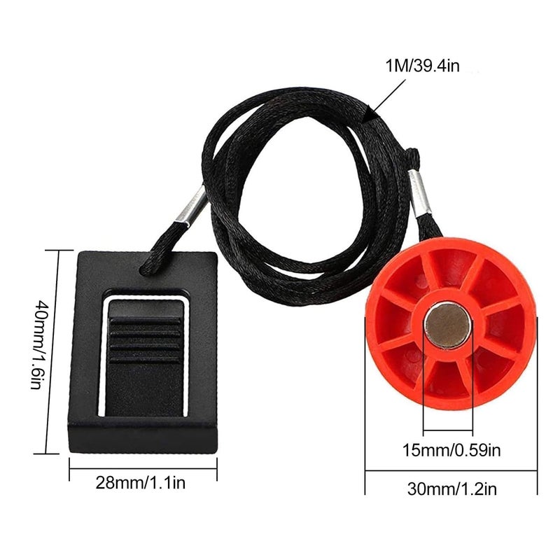 EEEKit مفتاح أمان مغناطيسي لجهاز المشي EEEKit، بديل مفتاح جهاز المشي العالمي، مفتاح توقف طارئ مغناطيسي متوافق مع صورة Reebok Epic Golds Gym Freemotion Healthrider لجهاز الجري - Image 4