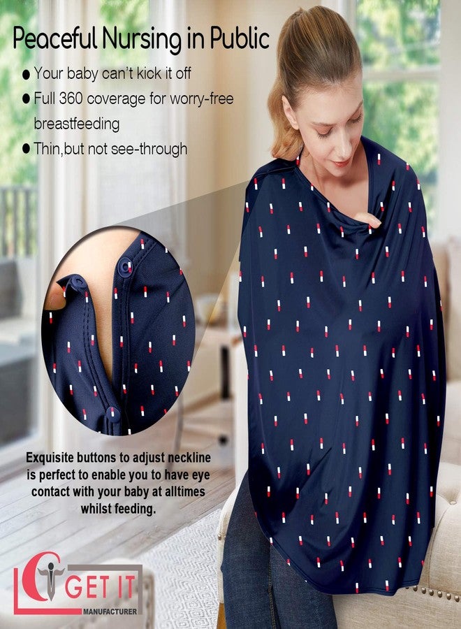 GET IT Premium Multi Usage Baby Breastfeeding Pillow Cover Nursing Pillow Cover for Newborn 360 Degree Protection - Navy Blue Print - Image 4