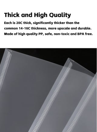 30 Pieces A4 Document Bags with Snap Button Closure, Clear Plastic Poly Envelopes Organizers, Waterproof Transparent File Folder Bags for Office, Home, School, Stationery - view 2