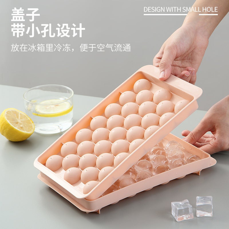 Summer Ice Tray With Lid, Round Ice Ball, Creative Homemade Ice Cube, 33-Grids Plastic Box Manufacturer, Ice Mold - Image 4