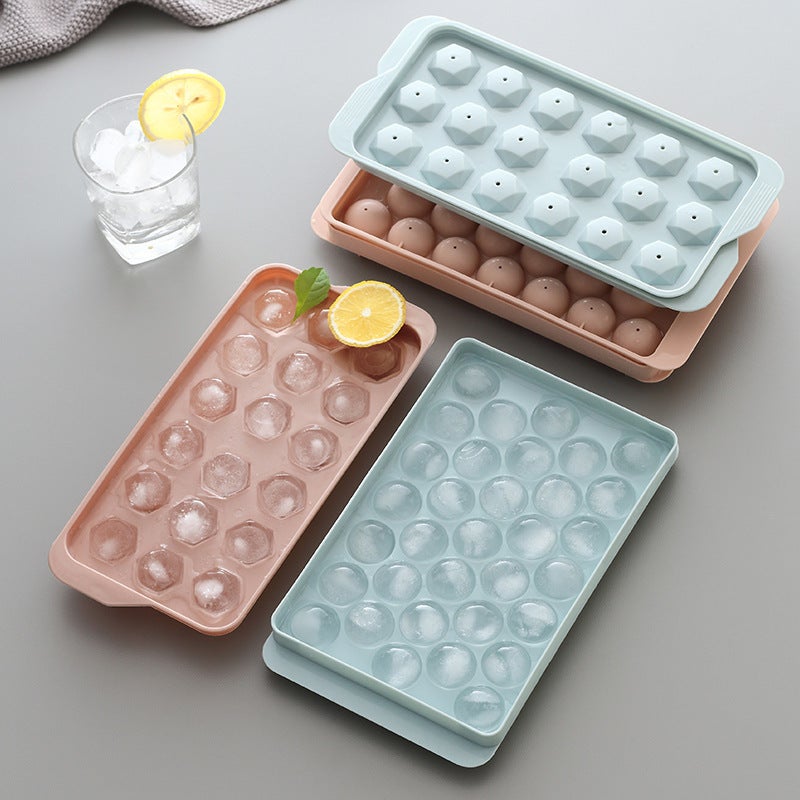 Summer Ice Tray With Lid, Round Ice Ball, Creative Homemade Ice Cube, 33-Grids Plastic Box Manufacturer, Ice Mold - Image 5