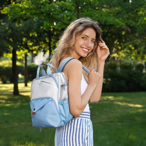 Hap Tim Travel Backpack Carry On Flight Approved Laptop Backpack for School Work Backpack Woman White Blue7651WB - Image 3