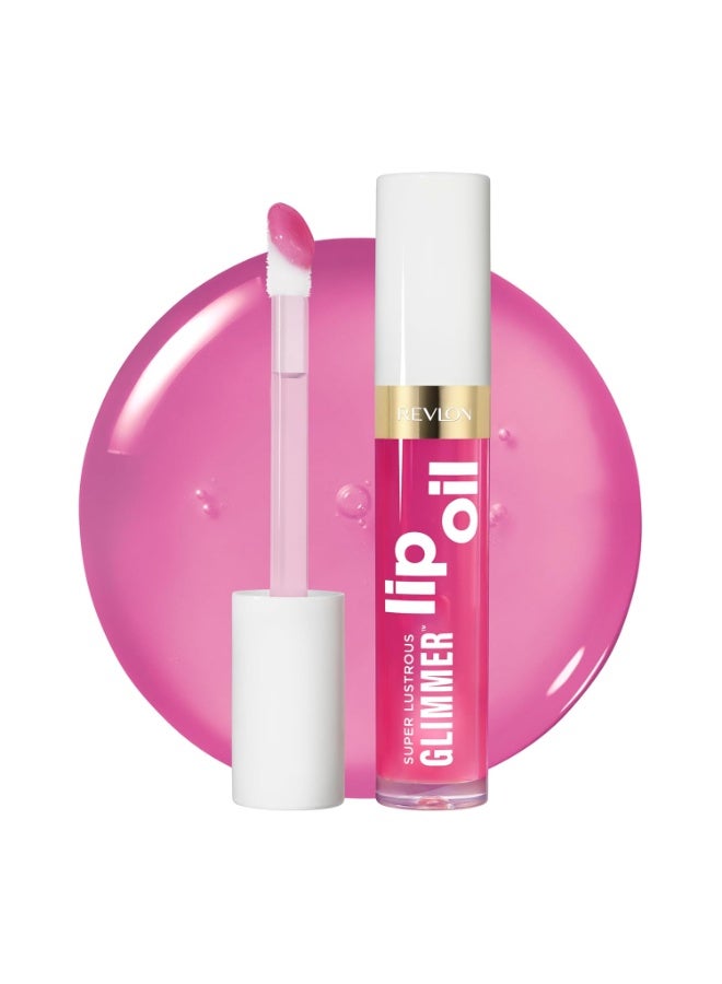 ريفلون زيت الشفاه "سوبر لاسترس غليمر" (Super Lustrous Glimmer) من ريفلون - مرطب وملوّن، بلمسة نهائية لامعة، مُصنّع باستخدام السكوالين النباتي، درجة 004 (Gone Rose)، سعة 0.13 أونصة سائلة. - Image 1
