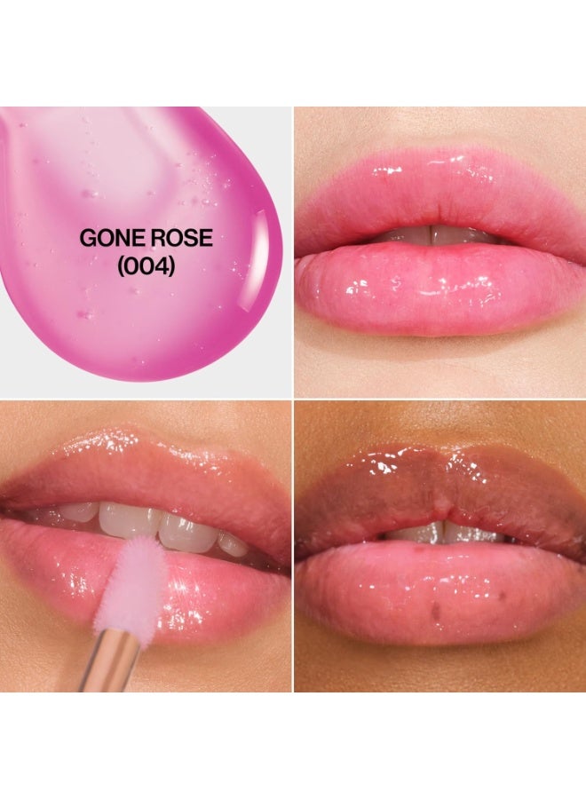 ريفلون زيت الشفاه "سوبر لاسترس غليمر" (Super Lustrous Glimmer) من ريفلون - مرطب وملوّن، بلمسة نهائية لامعة، مُصنّع باستخدام السكوالين النباتي، درجة 004 (Gone Rose)، سعة 0.13 أونصة سائلة. - Image 4