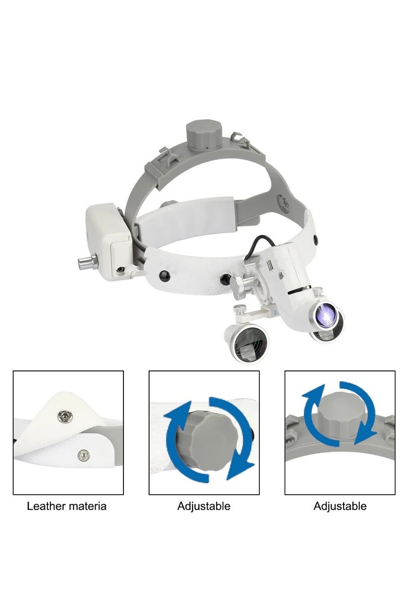 عدسة مكبرة للأسنان 2.5x 3.5x مصباح أمامي جراحي 5 واط مصباح أمامي لاسلكي مكبر للأسنان مكبر جراحي أسود - نطاق 2.5x - Image 4