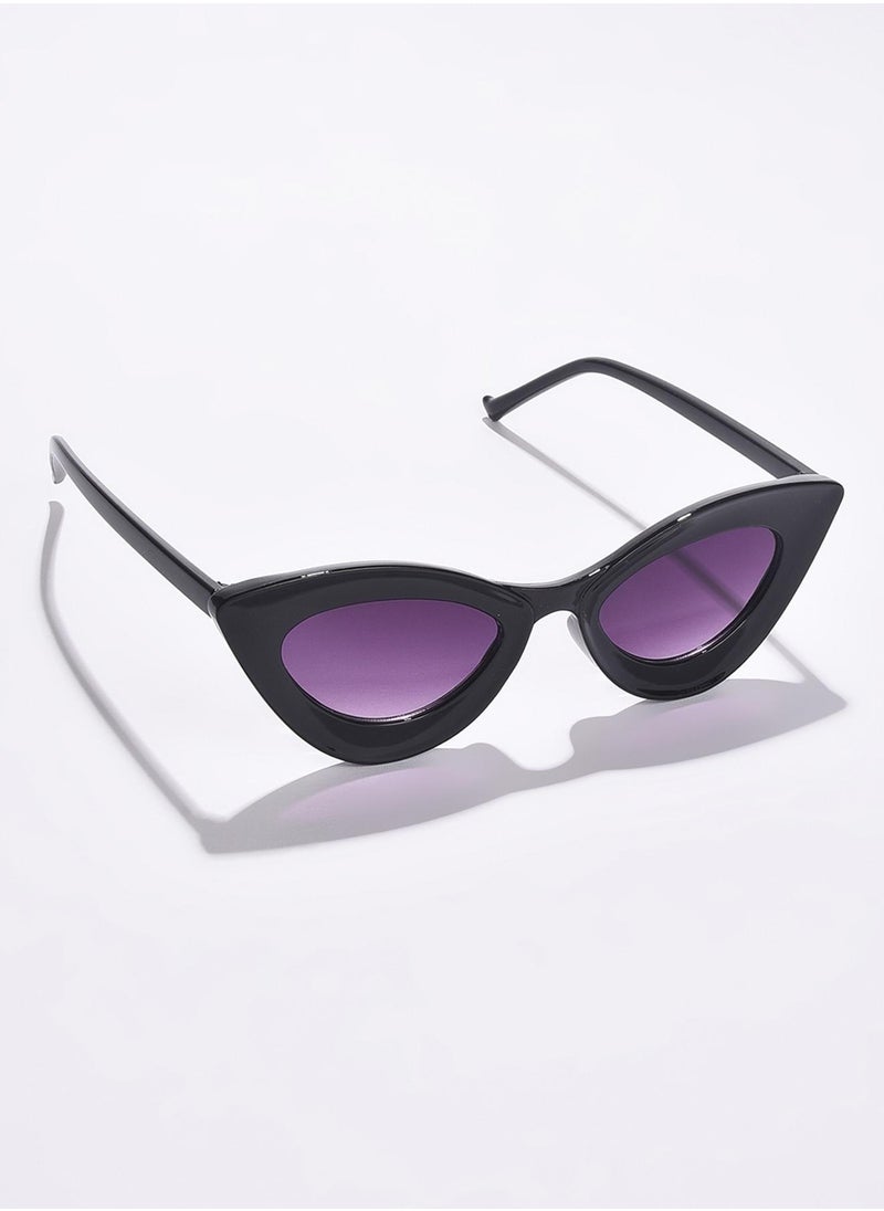 Haute Sauce Purple Lens Black Cateye Sunglasses  - Image 1
