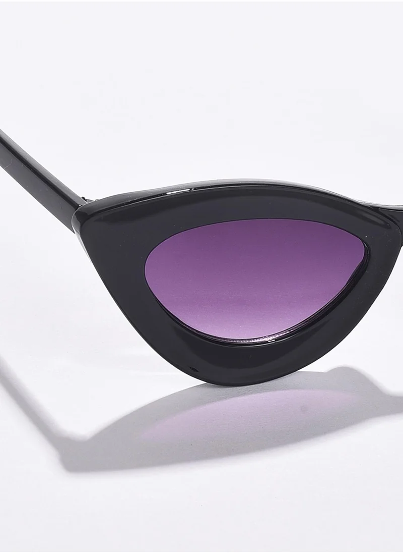 صوص هاوت Purple Lens Black Cateye Sunglasses