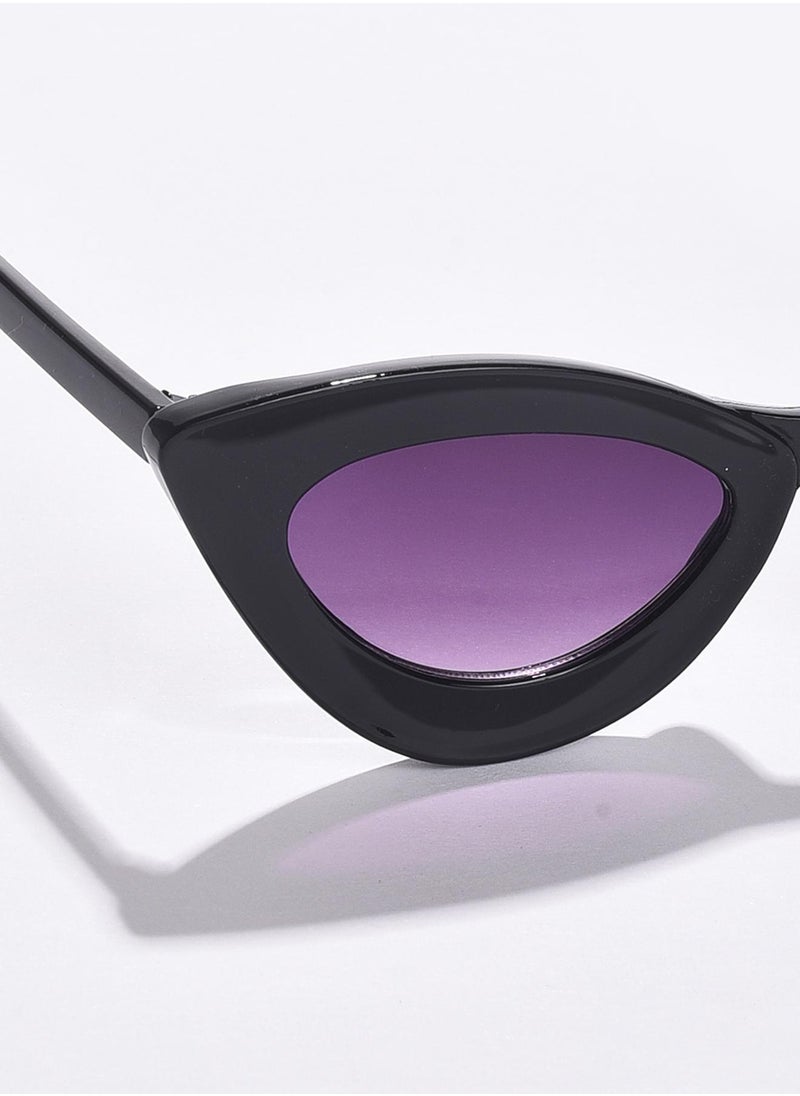 Haute Sauce Purple Lens Black Cateye Sunglasses  - Image 2