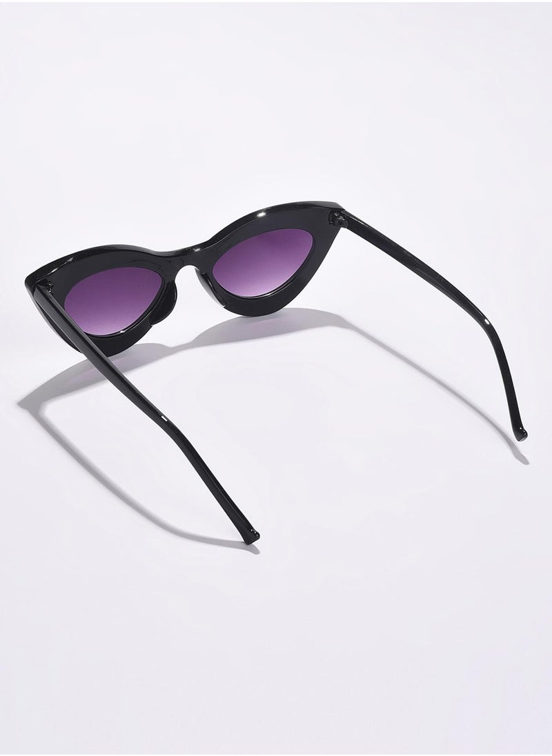 Haute Sauce Purple Lens Black Cateye Sunglasses  - Image 4