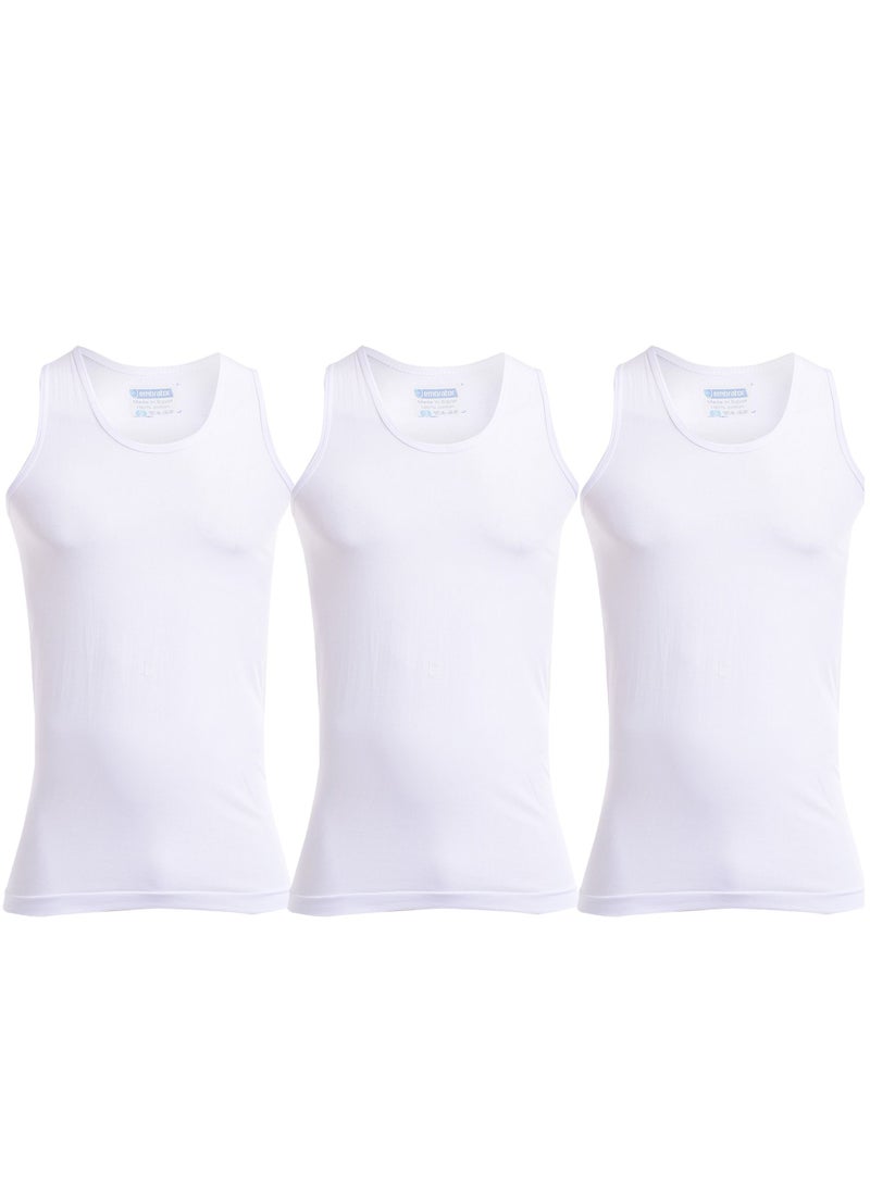 embrator Bundle Of Three Breathable Cotton Undershirts - White - Image 1