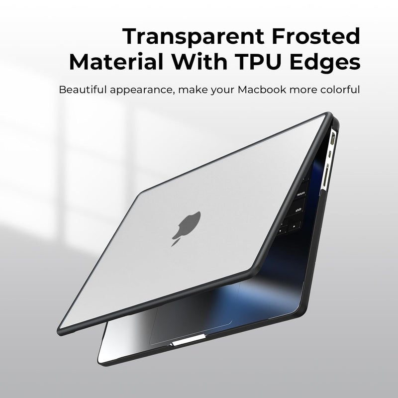 BlueSwan غطاء صلب من BlueSwan متوافق مع MacBook Pro مقاس 14 بوصة 2025 2024-2021، M4 M3 M2 M1 A3112 A3185 A3401 A2918 A2992 A2779 A2442 Pro/Max، إطار TPU ناعم مضاد للتمزق، غير لامع، واضح - Image 2