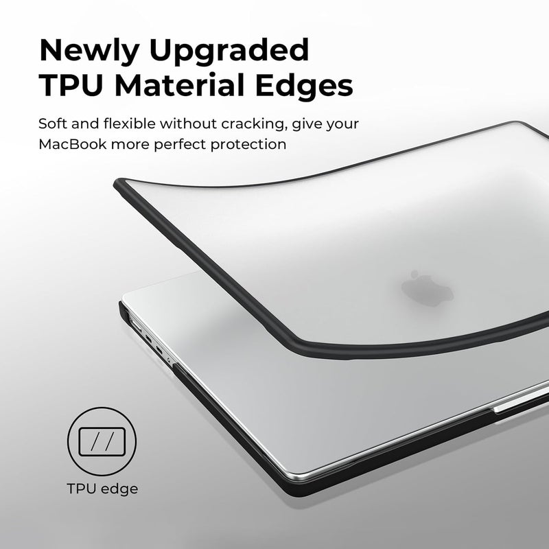BlueSwan غطاء صلب من BlueSwan متوافق مع MacBook Pro مقاس 14 بوصة 2025 2024-2021، M4 M3 M2 M1 A3112 A3185 A3401 A2918 A2992 A2779 A2442 Pro/Max، إطار TPU ناعم مضاد للتمزق، غير لامع، واضح - Image 3