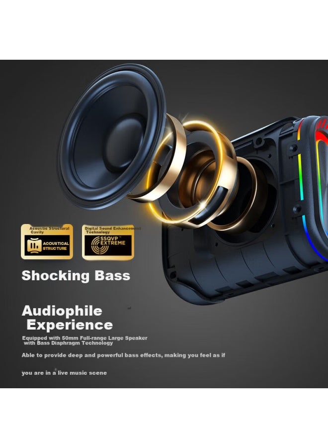 OHAYO سماعة بلوتوث S5، صوت لاسلكي، مضخم صوت محمول، تخييم خارجي، ركوب الدراجات، جري، صوت منخفض للغاية، استخدام منزلي ومكتبي، تصميم ميني مقاوم للماء، بنفسجي - Image 1