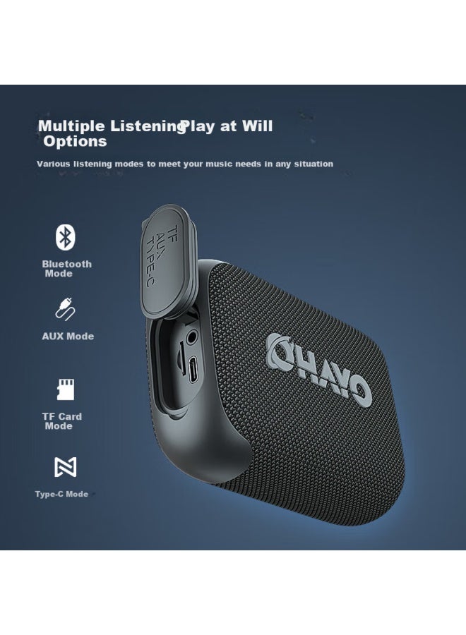 OHAYO سماعة بلوتوث S5، صوت لاسلكي، مضخم صوت محمول، تخييم خارجي، ركوب الدراجات، جري، صوت منخفض للغاية، استخدام منزلي ومكتبي، تصميم ميني مقاوم للماء، بنفسجي - Image 2