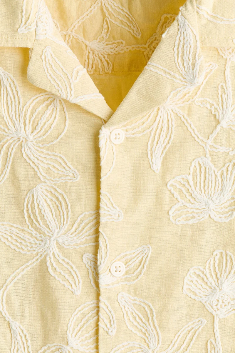 H&M  Regular Fit Embroidered resort shirt for Men | Best Price UAE