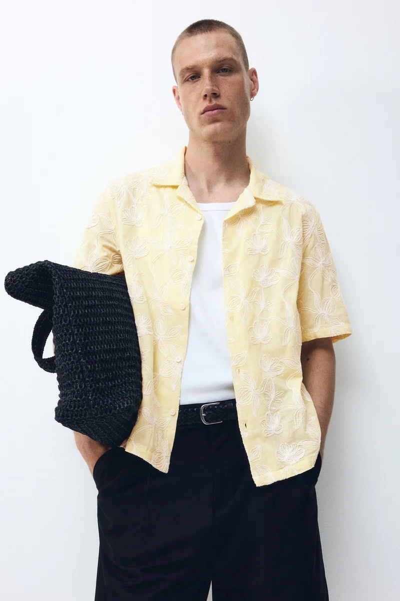 Regular Fit Embroidered resort shirt