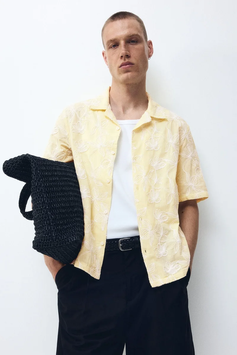 Regular Fit Embroidered resort shirt