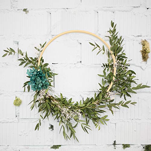 Worown 6 Pack Bamboo Floral Hoops, 3 Size Wooden Floral Wreath Rings for Making Wedding Wreath Decor and Wall Hanging Crafts (8, 10, 12 Inch) - Image 4