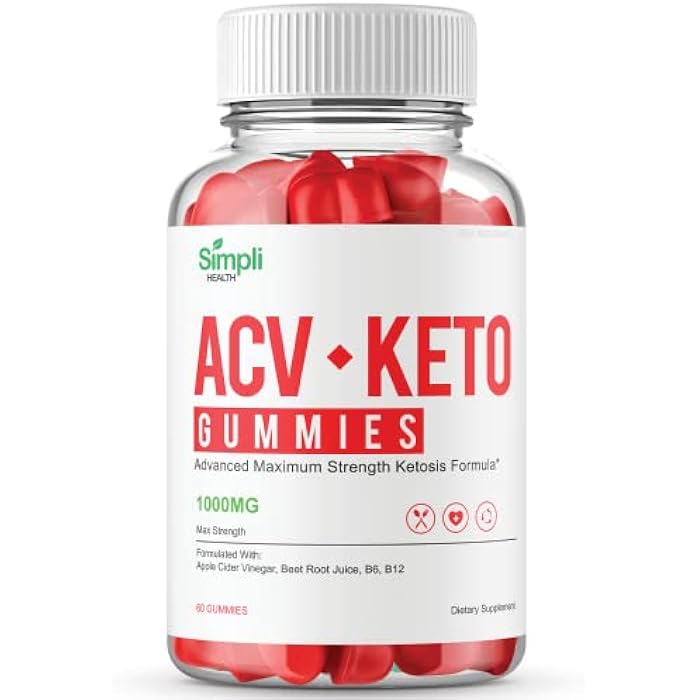 IDEAL PERFORMANCE Simpli Health ACV Keto + Gummies, SimpliHealth ACV Keto Supplement Gummies - Maximum Strength, Simpli ACV Gummys, All Natural Support Advanced Formula, SimpliACV Gummy Reviews (60 Gummies) - Image 1