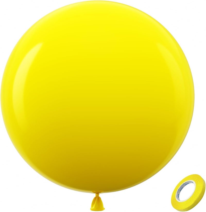 Bezente Yellow Giant Balloons 36 Inch - 8 Pack Jumbo Yellow Balloons Large Round Yellow Latex Balloons for Bridal Shower Birthday Sunflower Theme Party Decorations - Image 1