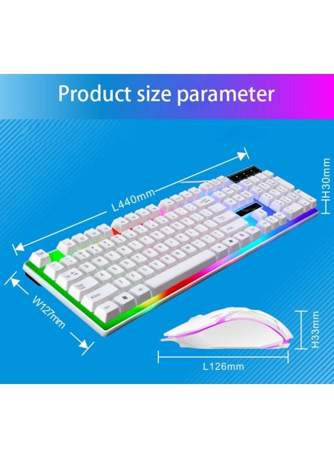 أف بي سي - قوس قزح الخلفية السلكية لوحة المفاتيح والفأرة ، العائمة keycap قوية ، وارتداء مقاومة ومريحة مكتب عمل لوحة المفاتيح - Image 1