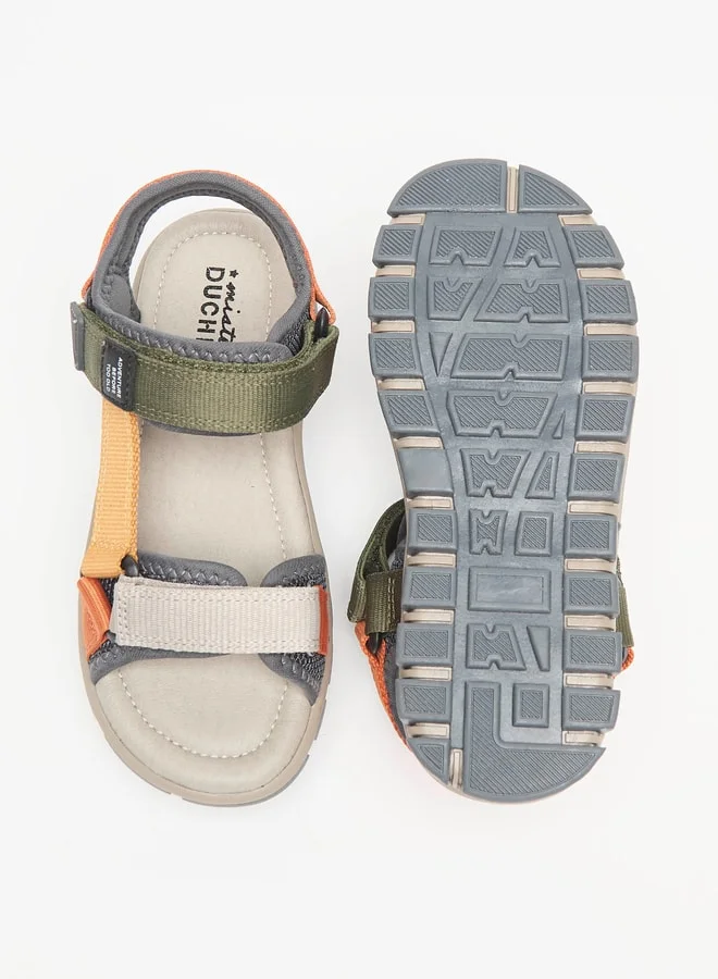 DUCHINI Boys Mister Panelled Sandals with Hook and Loop Closure