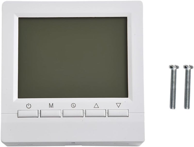 منظم حرارة رقمي للغرفة للتدفئة الكهربائية تحت الأرضية مع شاشة LCD، تحكم قابل للبرمجة في درجة الحرارة، مستشعرات مدمجة وأرضية، هيكل بلاستيكي ومعدني للمكتب المنزلي - Image 1