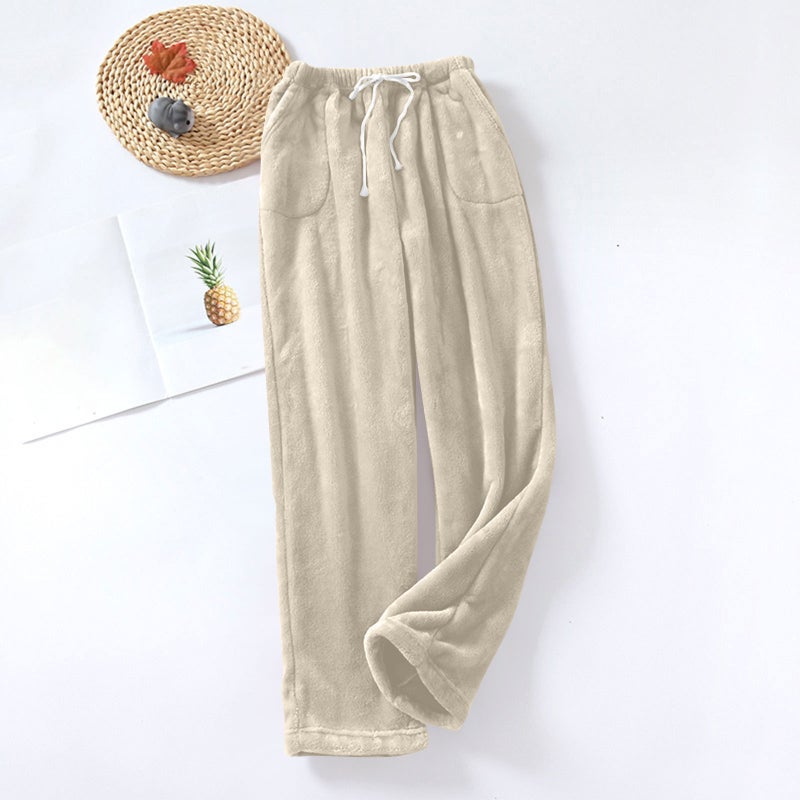 Flannel Loose Fit Lounge Pants Casual Warm Trousers - Image 3